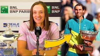 Iga Swiatek to Reporter "Answer is Rafael Nadal?!" - Rome 2024