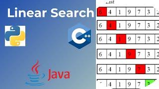 Linear Search Implementation in Python, C++ and Java | How linear search works