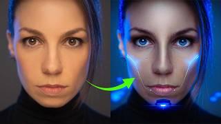 Cyborg effect in Photoshop. Step by step tutorial