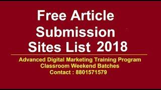 Free Article submission sites list 2018 | Top article submission sites