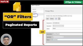 OR Filter Condition in #PowerBI Paginated Reports |