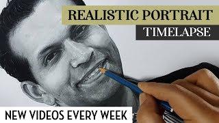 Hyperrealistic Portrait Drawing - Time Lapse