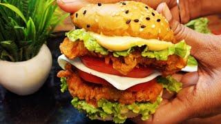 Ramzan Ep-3 KFC style Zinger Burger Recipe | Crispy Chicken Burger with Peri-Peri masala Recipe