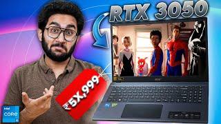 RTX 3050 (4GB) Thin Gaming Laptop Under Rs.60,000/- | Acer Aspire 7 (2023) i5-12450H