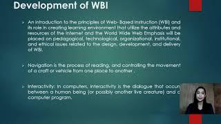 INTRODUCTION TO WEB-BASED INSTRUCTION