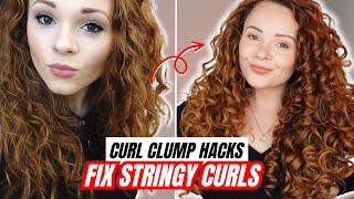 HOW TO FIX STRINGY CURLS & CREATE BIGGER CURL CLUMPS | curl clump hacks for defined ringlets