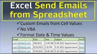 Excel Send Emails from Spreadsheet
