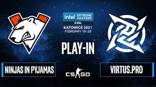 CS:GO - Virtus.pro vs. Ninjas in Pyjamas [Dust2] Map 2 - IEM Katowice 2021 - Play-In