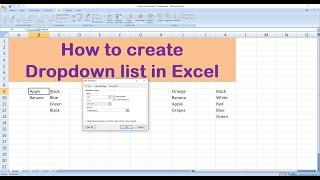 How to create drop down list in Excel