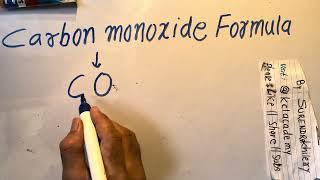 carbon monoxide formula | Basic Chemistry In Hindi | हिंदी में