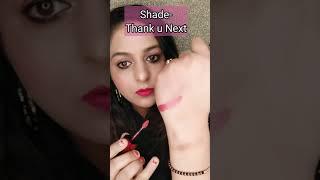 Nykaa Matte to Last Metallic Eyeshadow+ Lipstick Thank u next swatch |bright pink color #shorts