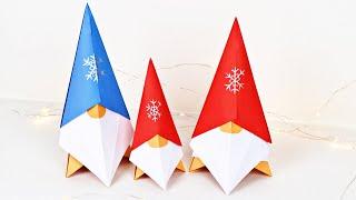 DIY Origami  Christmas Gnomes | Origami  Christmas Gnomes | paper Christmas Gnomes|