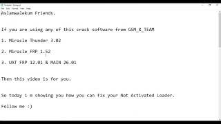 How to fix GSM X TEAM Loader not Activated All crack  solution