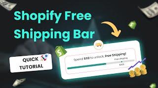 Shopify FREE SHIPPING progress bar setup (2024) | Free shipping discount over amount