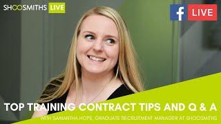 #ShoosmithsLIVE: Top training contract tips and Q & A