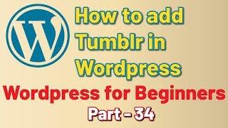 How to add Tumblr in WordPress Website - WordPress for Beginners