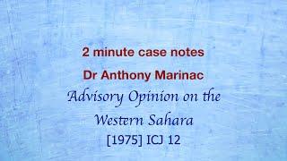 Western Sahara Case (nature of sovereignty)