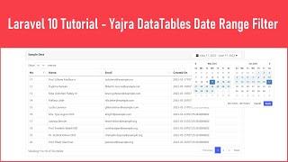 Laravel 10 Tutorial - Yajra DataTables Date Range Filter