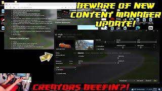BEWARE Of New Content Manager Update! DON'T DO IT!!! Assetto Corsa Mod Creators Beefin'?!