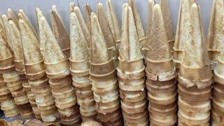 Ice Cream Cone Making Process!How it's made... Ever wondered how ice cream cones are made?