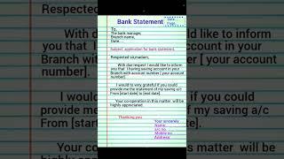 Bank statement application/Bank statement in English #application #shorts