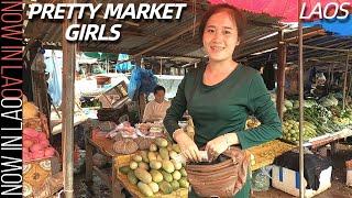 Pretty Hmong Market Girls and Khmu Village Laos | Now in Lao