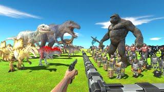 FPS Avatar Rescues King Kong and Fights Carnivore Dinosaurs - Animal Revolt Battle Simulator