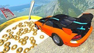 Beamng drive - Open Bridge Crashes over Giant Cereal bowl with Milk #7