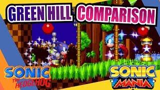 Sonic Mania and Sonic the Hedgehog (Green Hill Zone) Side by Side Comparison