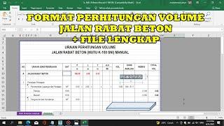 FORMAT PERHITUNGAN VOLUME JALAN RABAT BETON + FILE LENGKAP