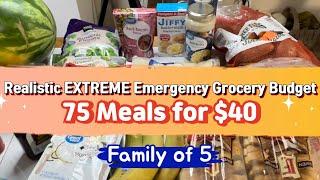 $40 EXTREME Emergency Grocery Budget & Meal Plan || Cheap Meals || 75+ Individual Meals