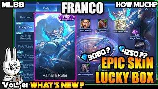 FRANCO EPIC LUCKY BOX - VALHALLA RULER - MOBILE LEGENDS WHAT’S NEW? VOL. 61