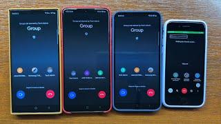 Samsung S23 Ultra vs S20 Ultra vs S23+ vs iPhone SE3 Google Duo Incoming Conference Group Video Call