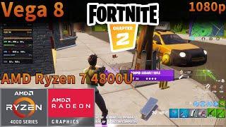 Fortnite Chapter 2 | AMD Ryzen 7 4800U APU | Vega 8 | Epic High Medium & Low Settings Tested 1080p