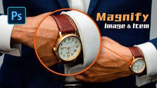 Photoshop Magnify Image and item in 2 MINUTES Tutorial - Easy Tutorial