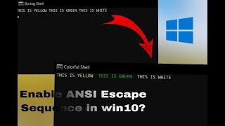 Enable ANSI Sequence Execution In Windows 10 | For Colorful Terminal!