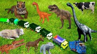 Simulation Toy Truck Animal Transport Dinosaur Striped Cow Buffalo Crocodile Bear | Ghafana Story