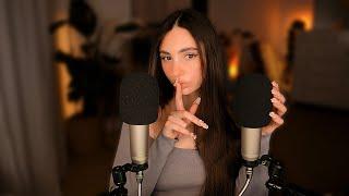 ASMR inaudible Whispering  with some Mic Scratching ️