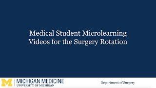 Introduction: Medical Student Microlearning Videos for the Surgery Rotation