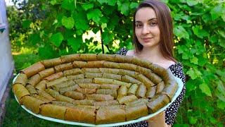 Traditional Dolma made from young grapes in the Ukrainian village