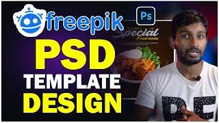 Food social media post design for Freepik | PSD Template design | Photoshop Tutorial Sinhala