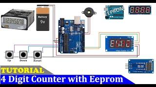 How to make 4 Digit Counter with 7 Segment Display Module TM1637 | TM1637 based Counter with Eeprom