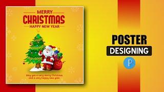 Christmas poster design on Mobile phone | pixelLab | New year and Christmas poster designing Android