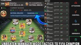 BEST CUSTOM UNBEATEN MANAGER MODE TACTICS & FORMATION GUIDE TO FIFA CHAMPION | FC MOBILE