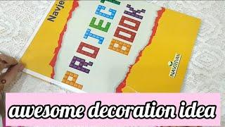 School project book decoration ideas/ how to decorate school project/assignment book decoration