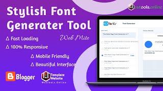 How to Make Stylish Font Maker Website on Blogger || 2023 || Stylish Font Generator Blogger Script