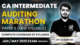 CA Inter Auditing & Ethics Marathon | For January 2025 Exam | ArivuPro | By CA Karthik