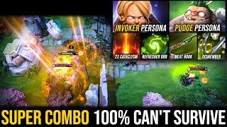 Pudge Persona + Invoker Persona !!! SUPER COMBO — 100% No One Can't Survive | Pudge Official