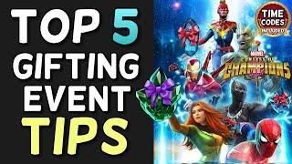 Top 5 Tips For Gifting Event 2021 | How To Farm Units in 2 Weeks & More| Marvel Contest of Champions