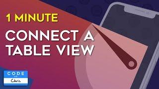 How To Connect a Swift Tableview (UITableView) in One Minute